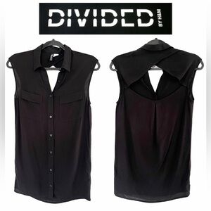 Divided by H&M Long Black Sleeveless Blouse Size 2
